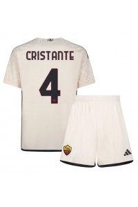 AS Roma Bryan Cristante #4 Jalkapallovaatteet Lasten Vieraspeliasu 2023-24 Lyhythihainen (+ Lyhyet housut)